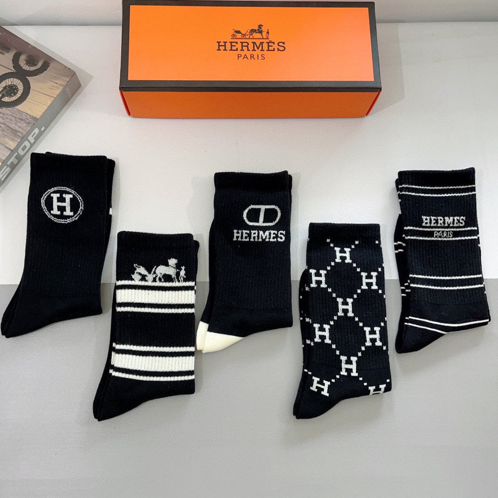 HERMES CREW SOCKS 420811 (1 BOX)