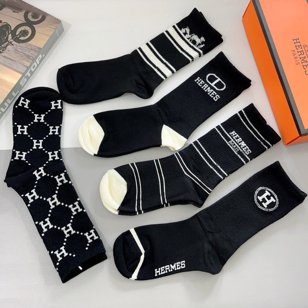 HERMES CREW SOCKS 420811 (1 BOX)