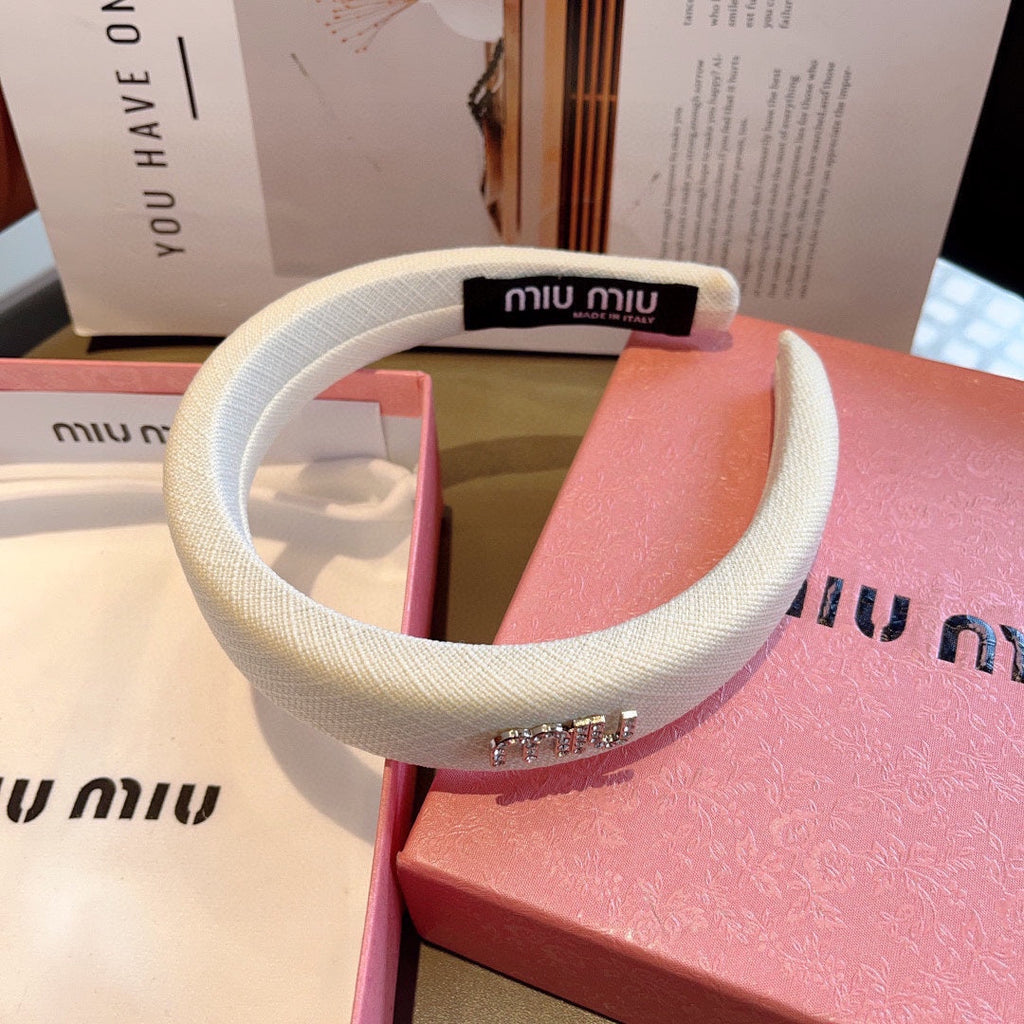 THICK HAIR BAND IN WHITE RAW FABRIC 423576