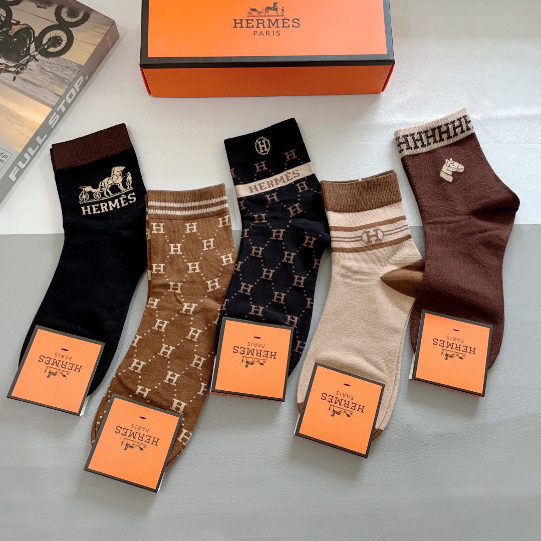 HERMES LOW-CUT SOCKS 423771 (1 BOX)
