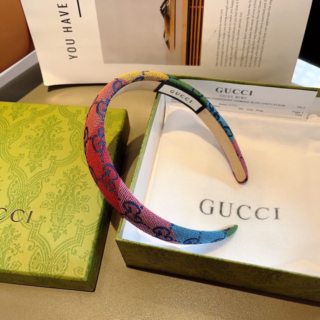 GUCCI HEADBAND IN COLORFUL CANVAS 432789