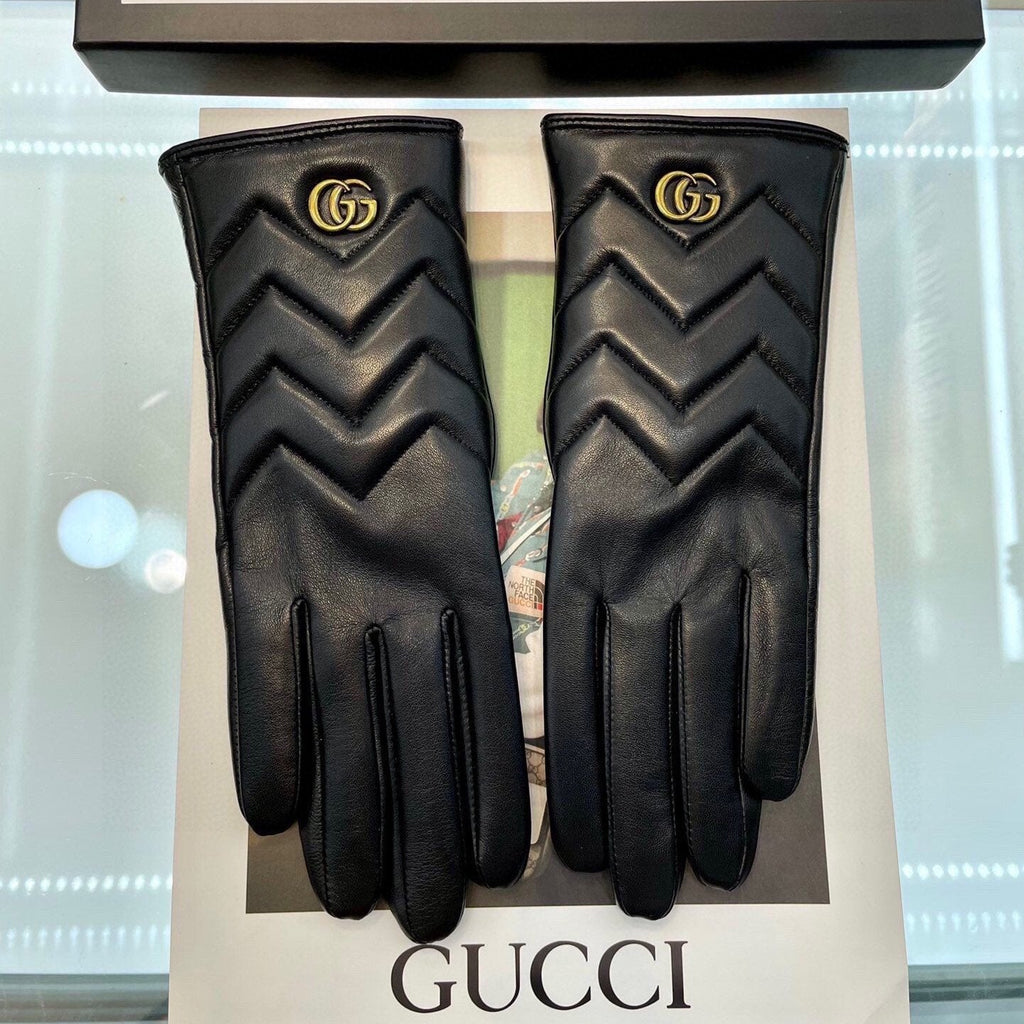 GUCCI MARMONT GLOVES IN BLACK LAMBSKIN 463844