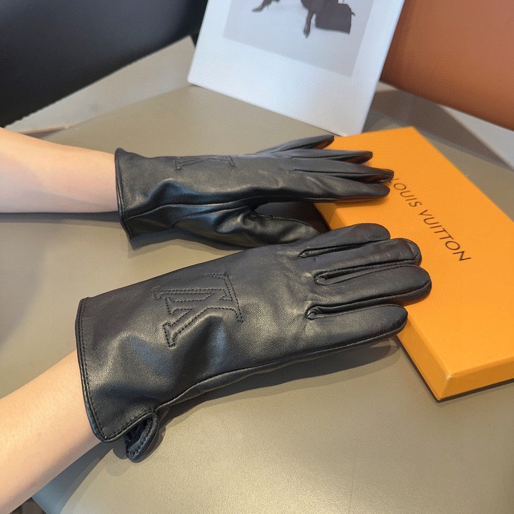 LOUIS VUITTON GLOVES IN BLACK LAMBSKIN 432714