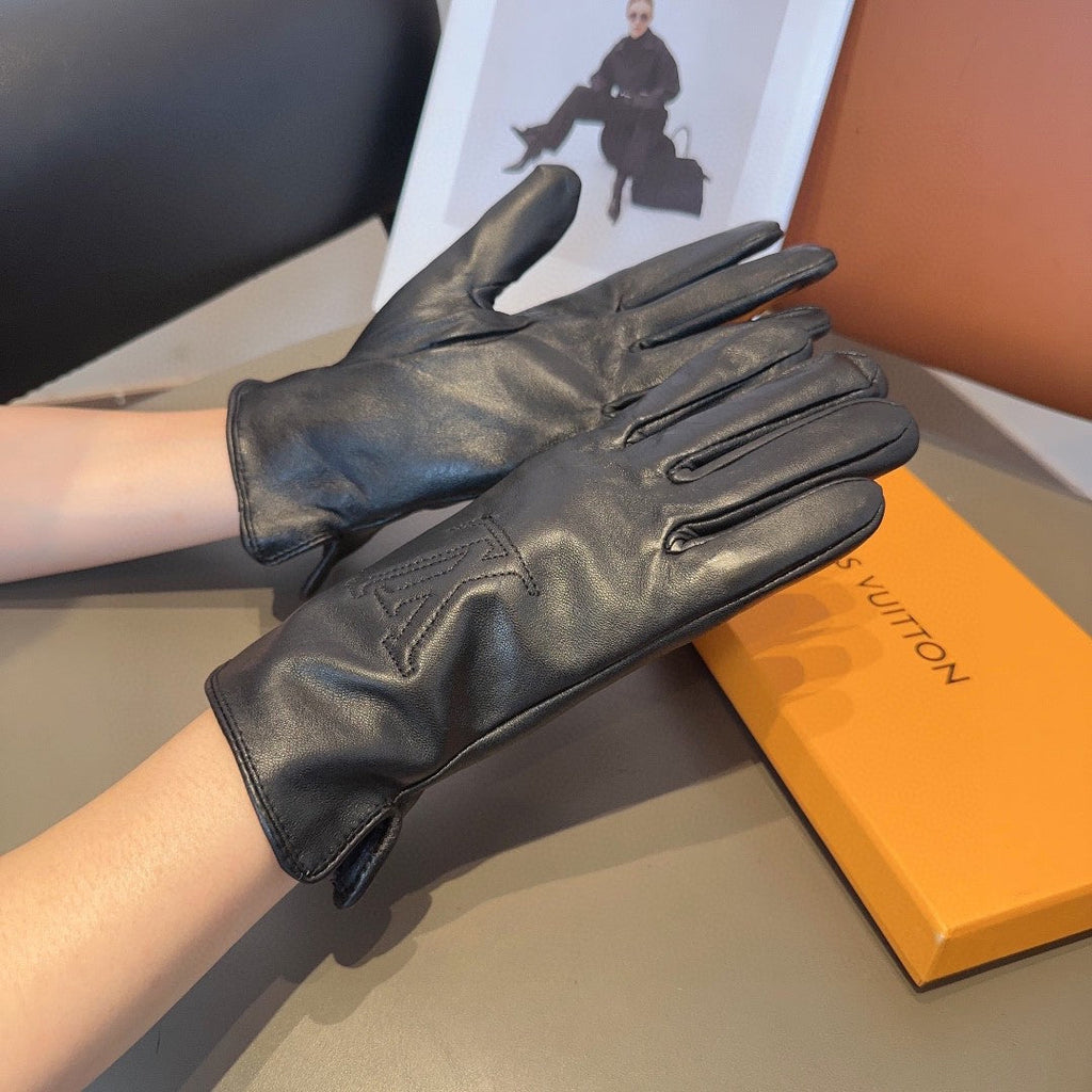 LOUIS VUITTON GLOVES IN BLACK LAMBSKIN 432714