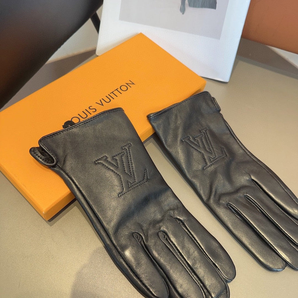LOUIS VUITTON GLOVES IN BLACK LAMBSKIN 432714
