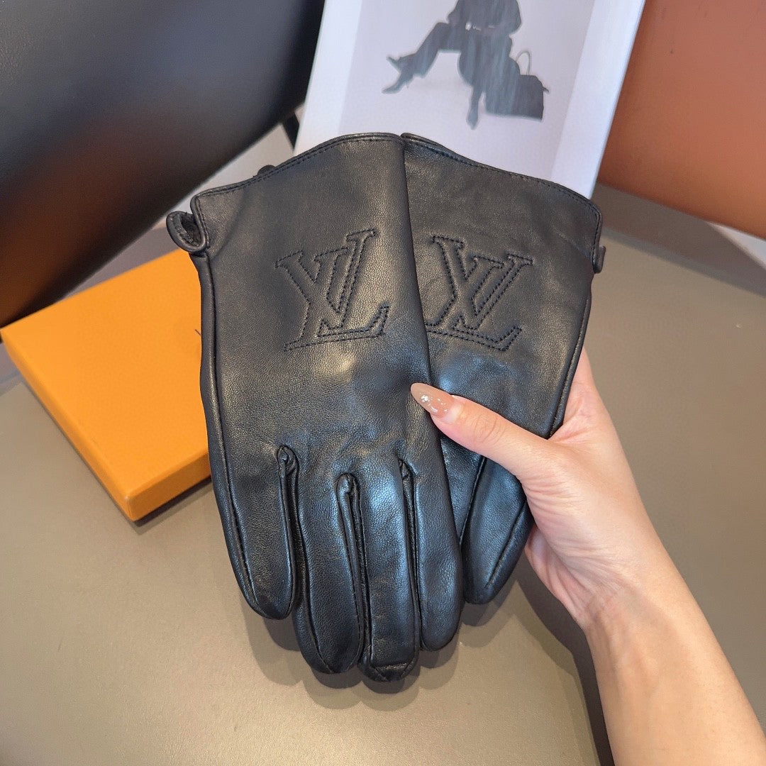 LOUIS VUITTON GLOVES IN BLACK LAMBSKIN 432714