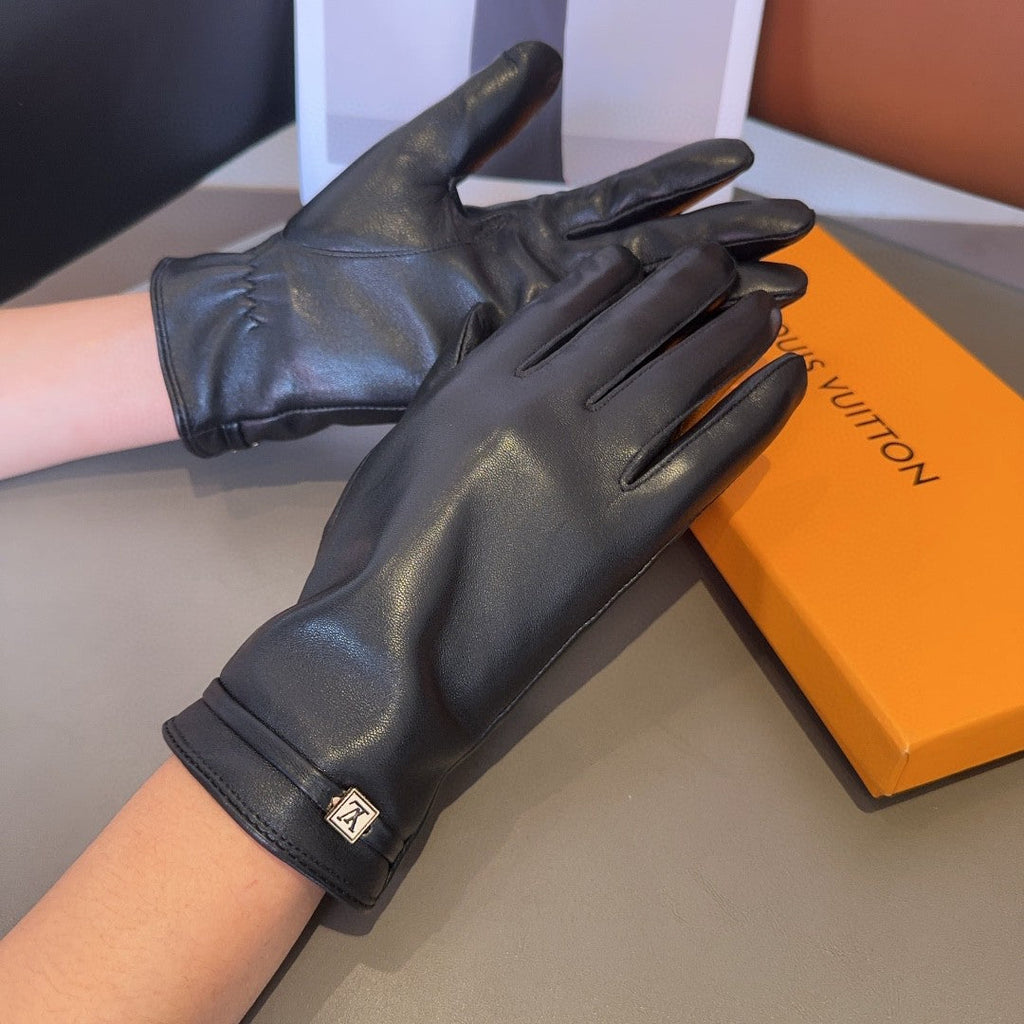 LOUIS VUITTON LV GLOVES IN BLACK LAMBSKIN 466818