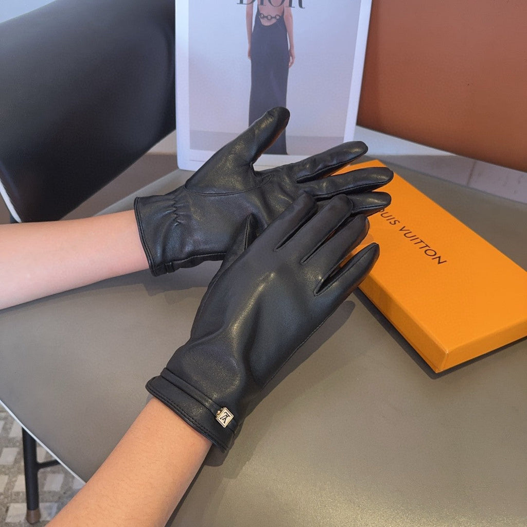 LOUIS VUITTON LV GLOVES IN BLACK LAMBSKIN 466818