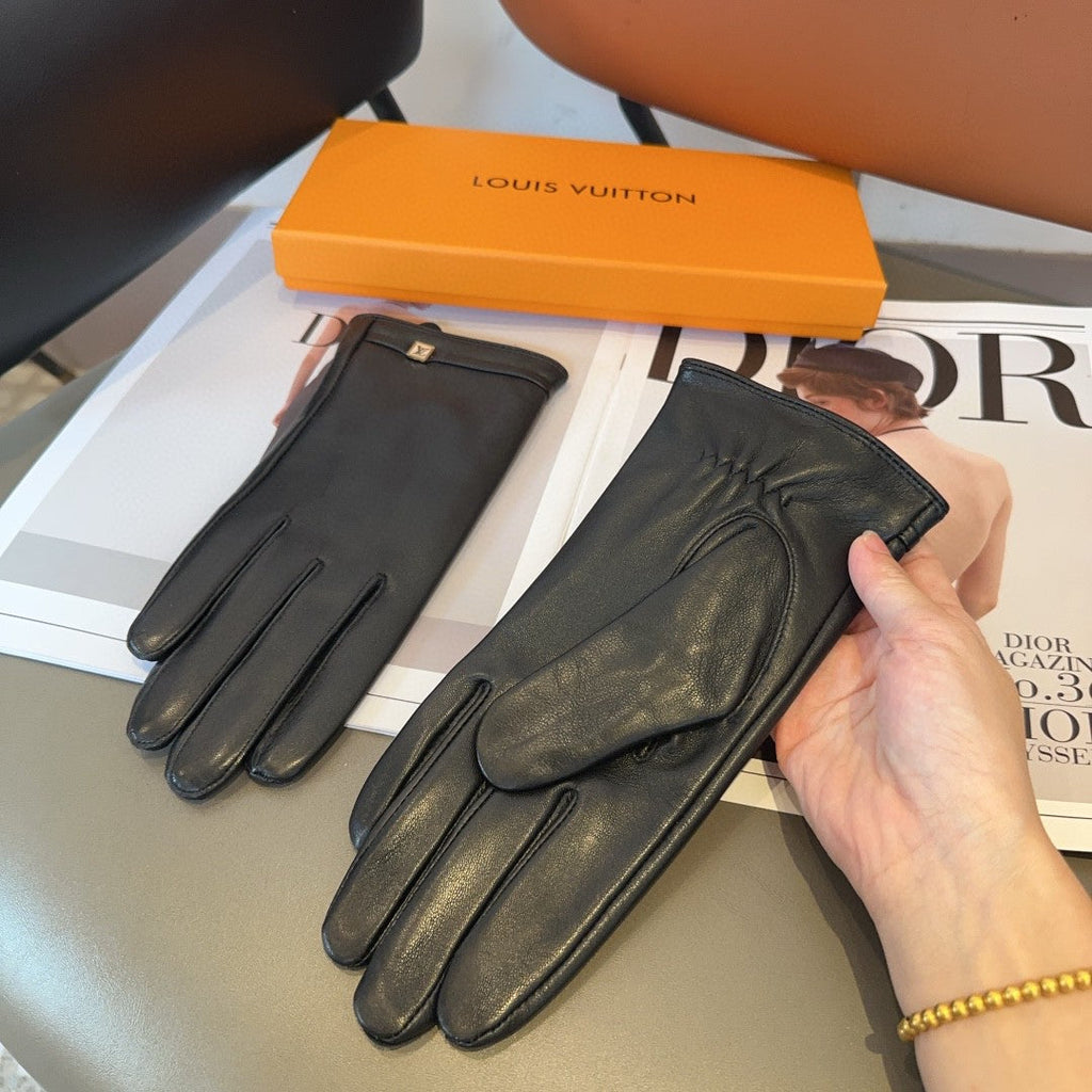 LOUIS VUITTON LV GLOVES IN BLACK LAMBSKIN 466818