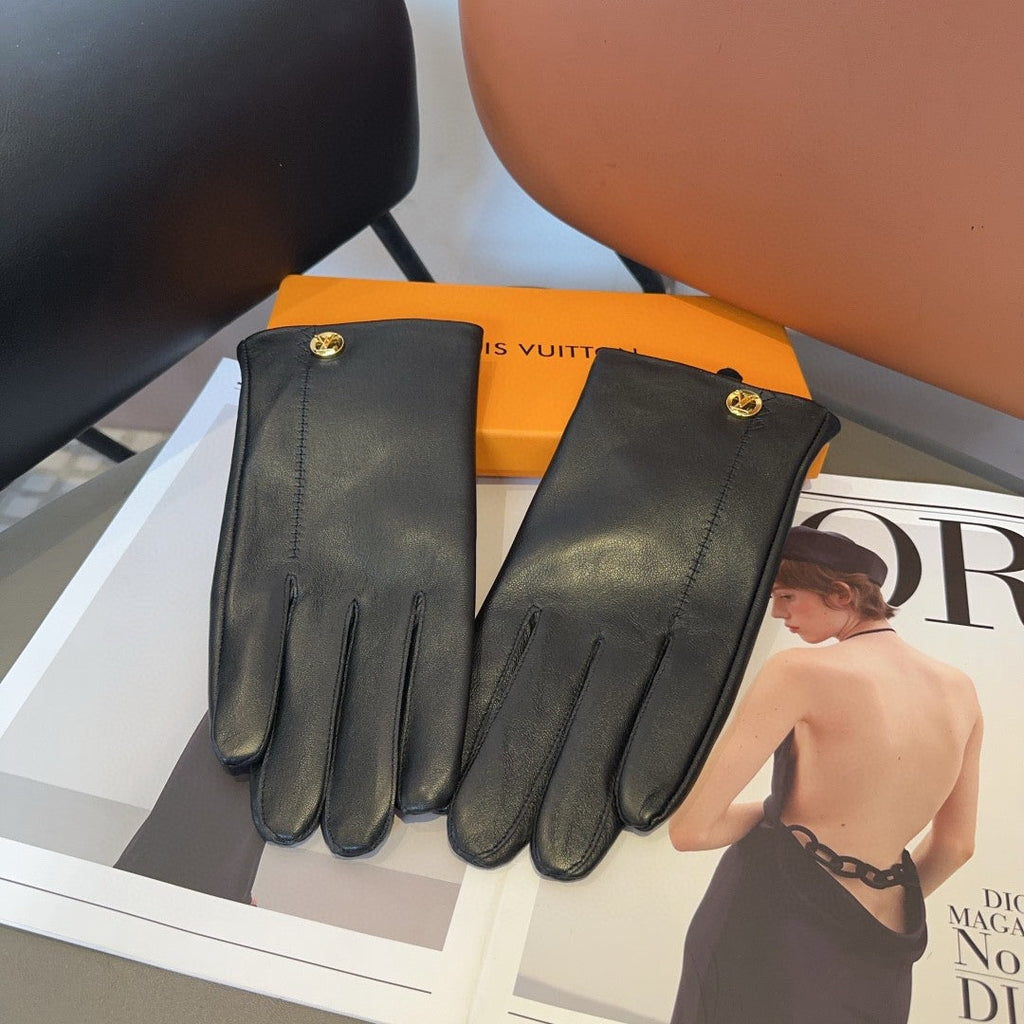 LOUIS VUITTON LV GLOVES IN BLACK LAMBSKIN 466819