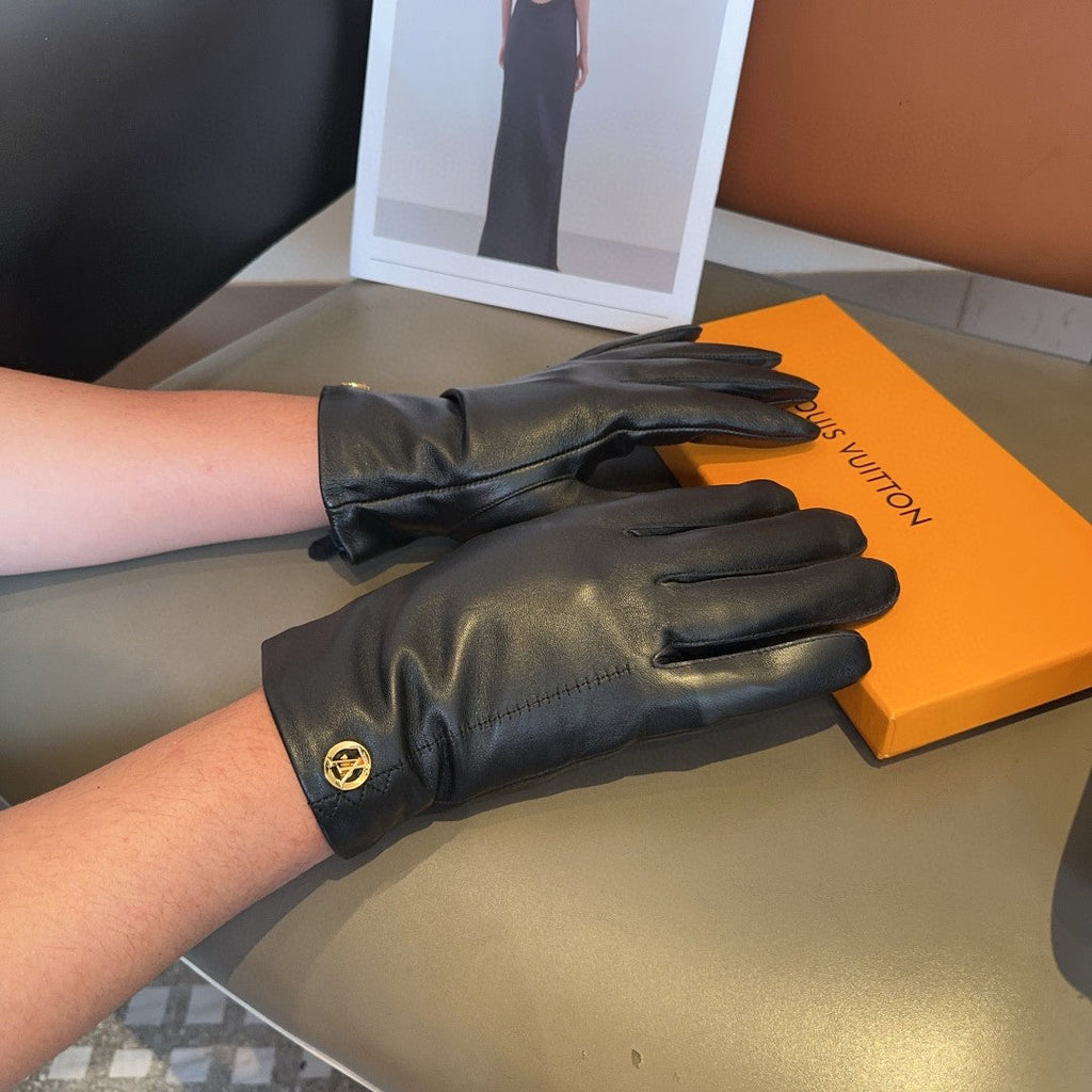 LOUIS VUITTON LV GLOVES IN BLACK LAMBSKIN 466819