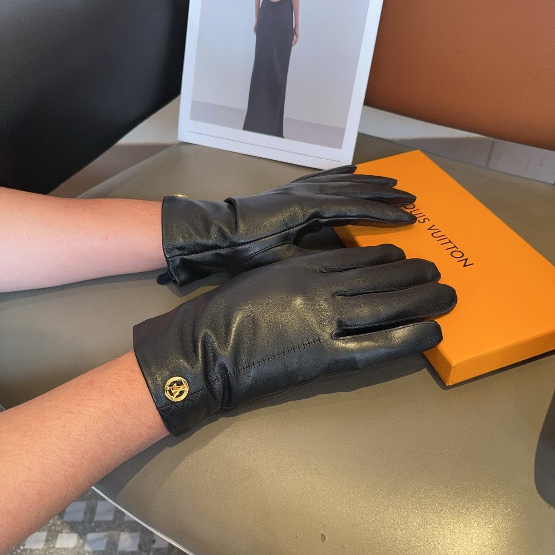 LOUIS VUITTON LV GLOVES IN BLACK LAMBSKIN 466819