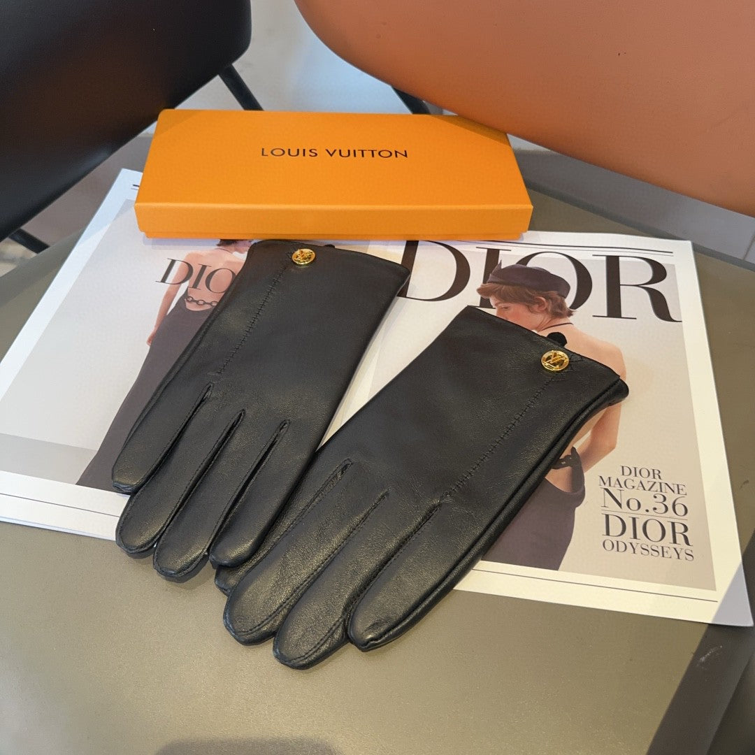 LOUIS VUITTON LV GLOVES IN BLACK LAMBSKIN 466819