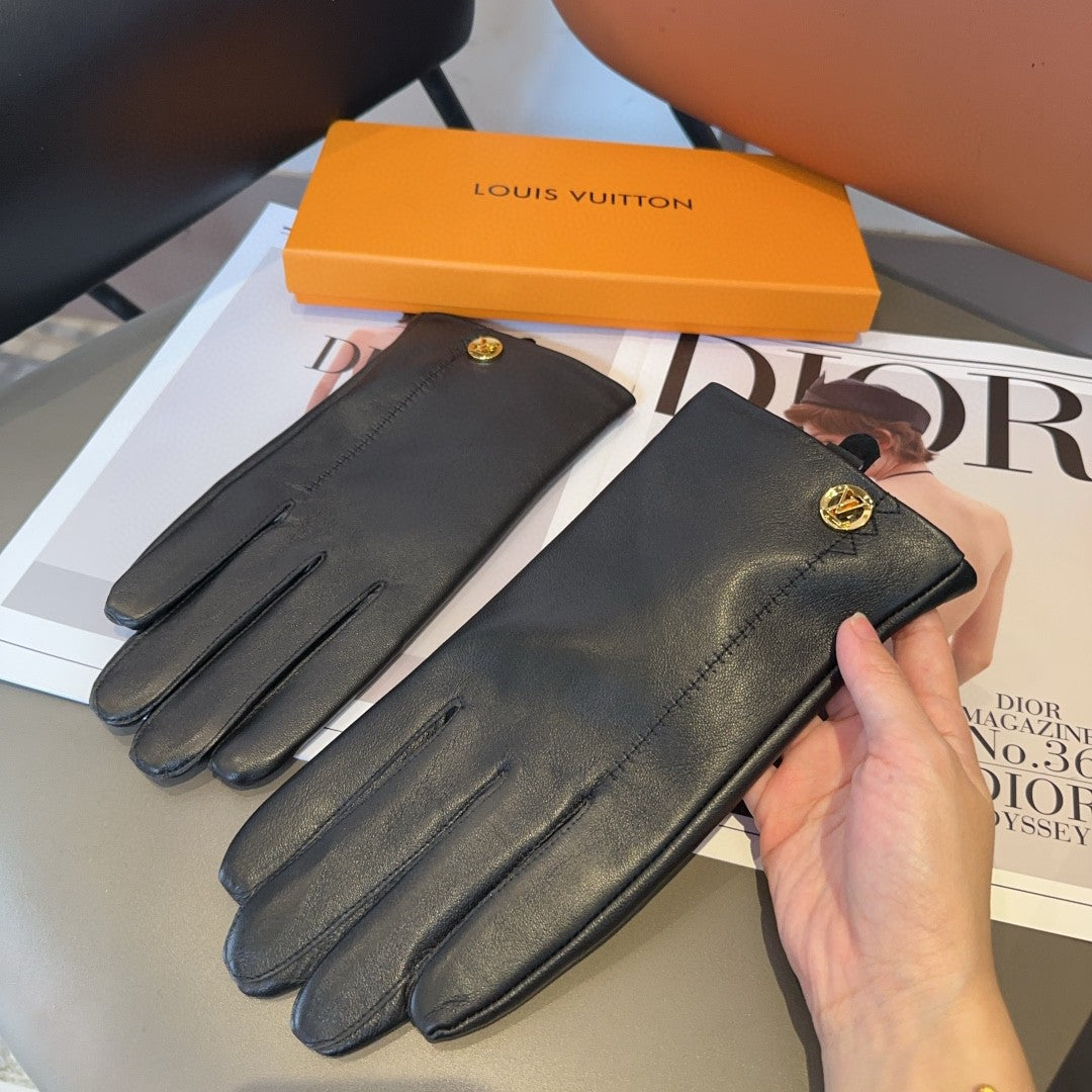 LOUIS VUITTON LV GLOVES IN BLACK LAMBSKIN 466819