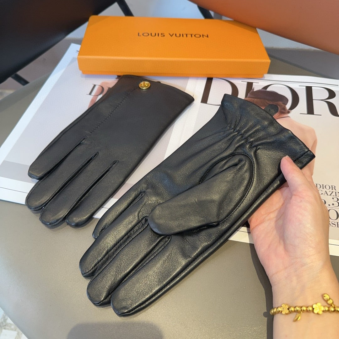 LOUIS VUITTON LV GLOVES IN BLACK LAMBSKIN 466819