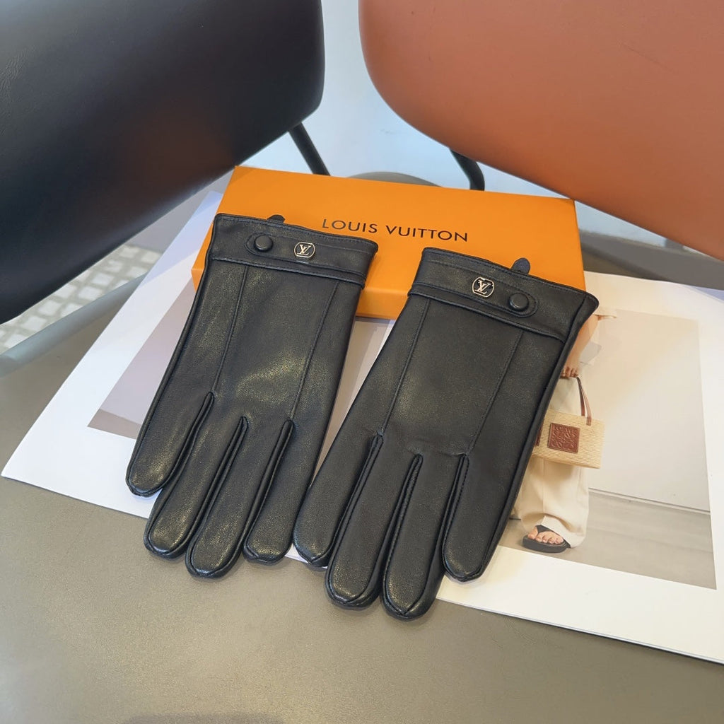 LOUIS VUITTON LV GLOVES IN BLACK LAMBSKIN 462318