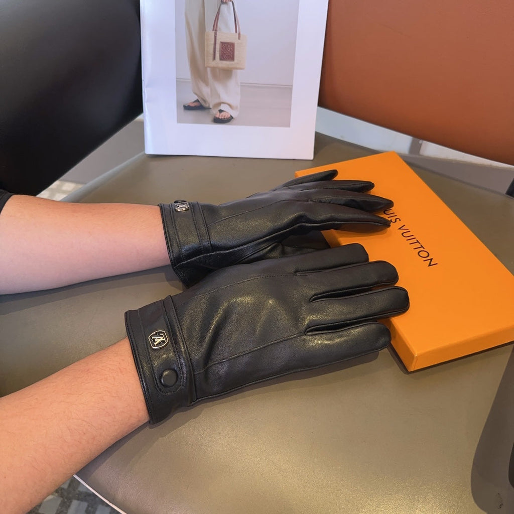LOUIS VUITTON LV GLOVES IN BLACK LAMBSKIN 462318