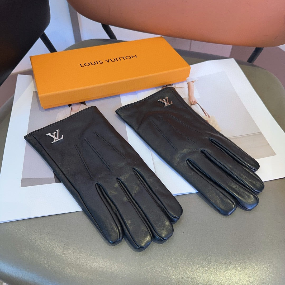LOUIS VUITTON LV GLOVES IN BLACK LAMBSKIN 462373