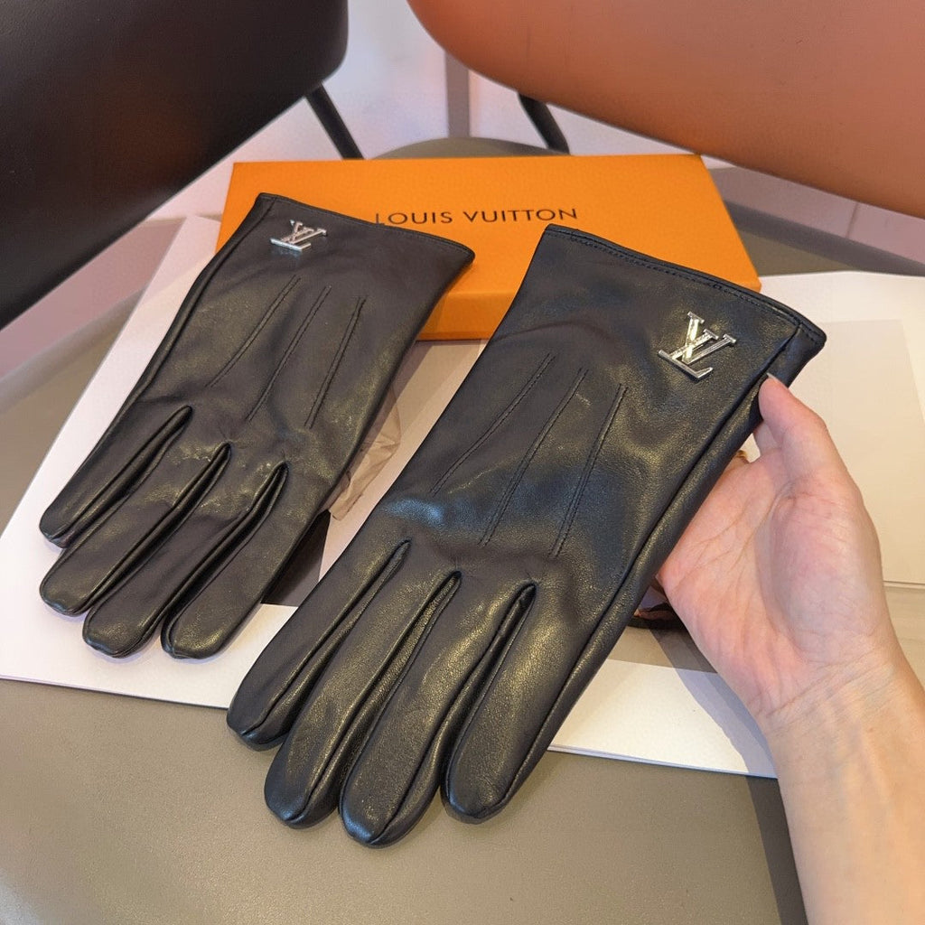 LOUIS VUITTON LV GLOVES IN BLACK LAMBSKIN 462373