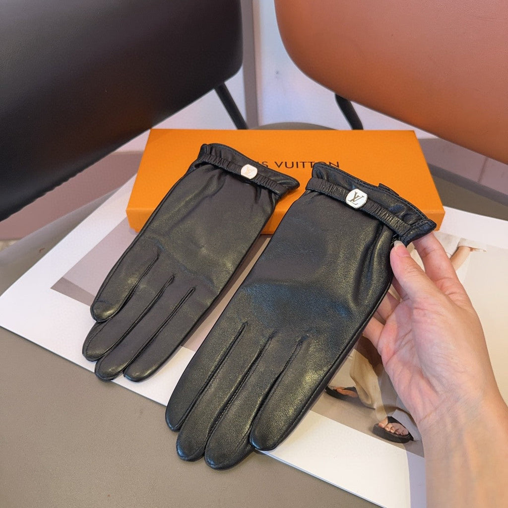 LOUIS VUITTON LV GLOVES IN BLACK LAMBSKIN 462377