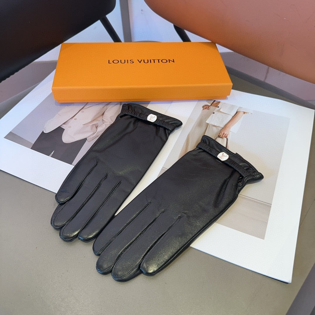 LOUIS VUITTON LV GLOVES IN BLACK LAMBSKIN 462377