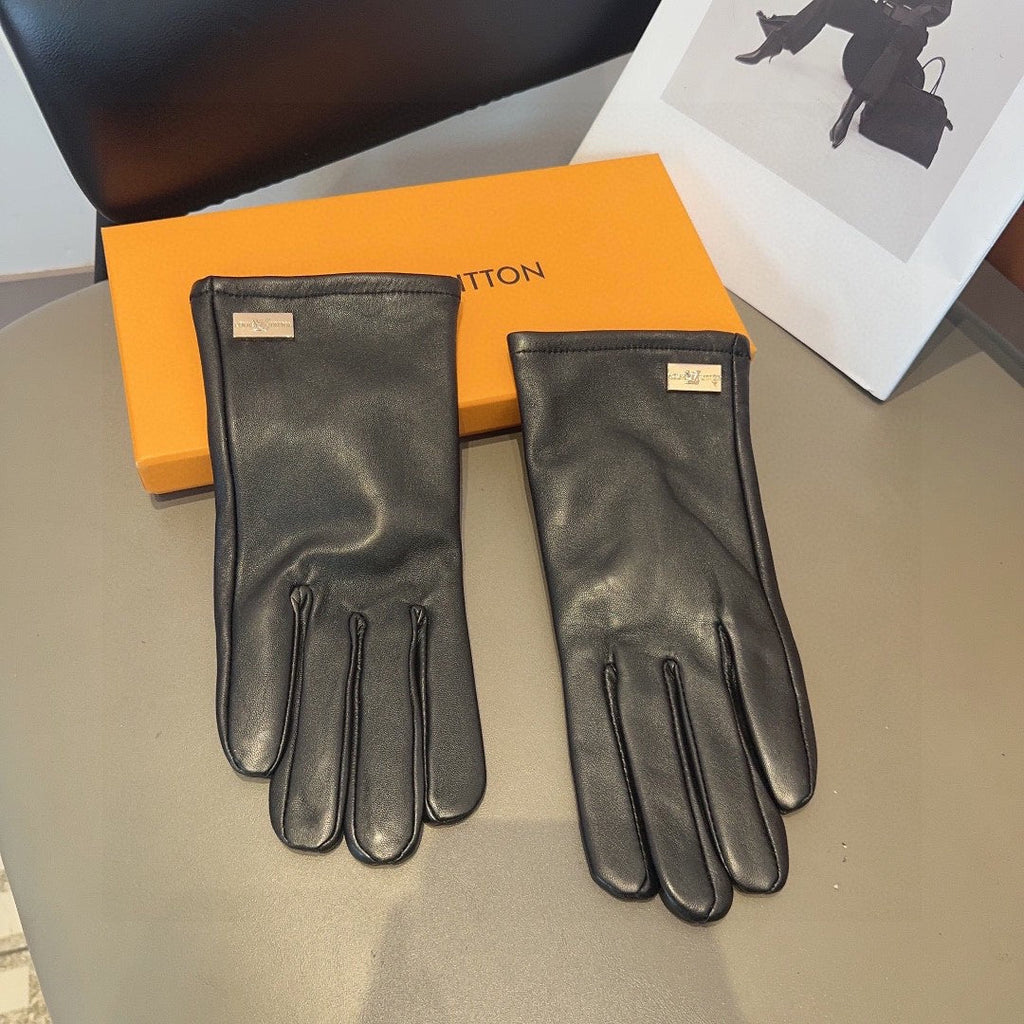 LOUIS VUITTON LV GLOVES IN BLACK LAMBSKIN 463894