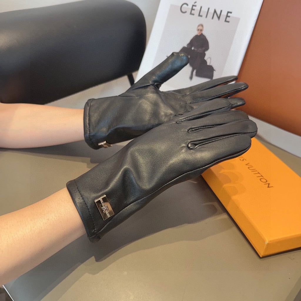 LOUIS VUITTON LV GLOVES IN BLACK LAMBSKIN 463894