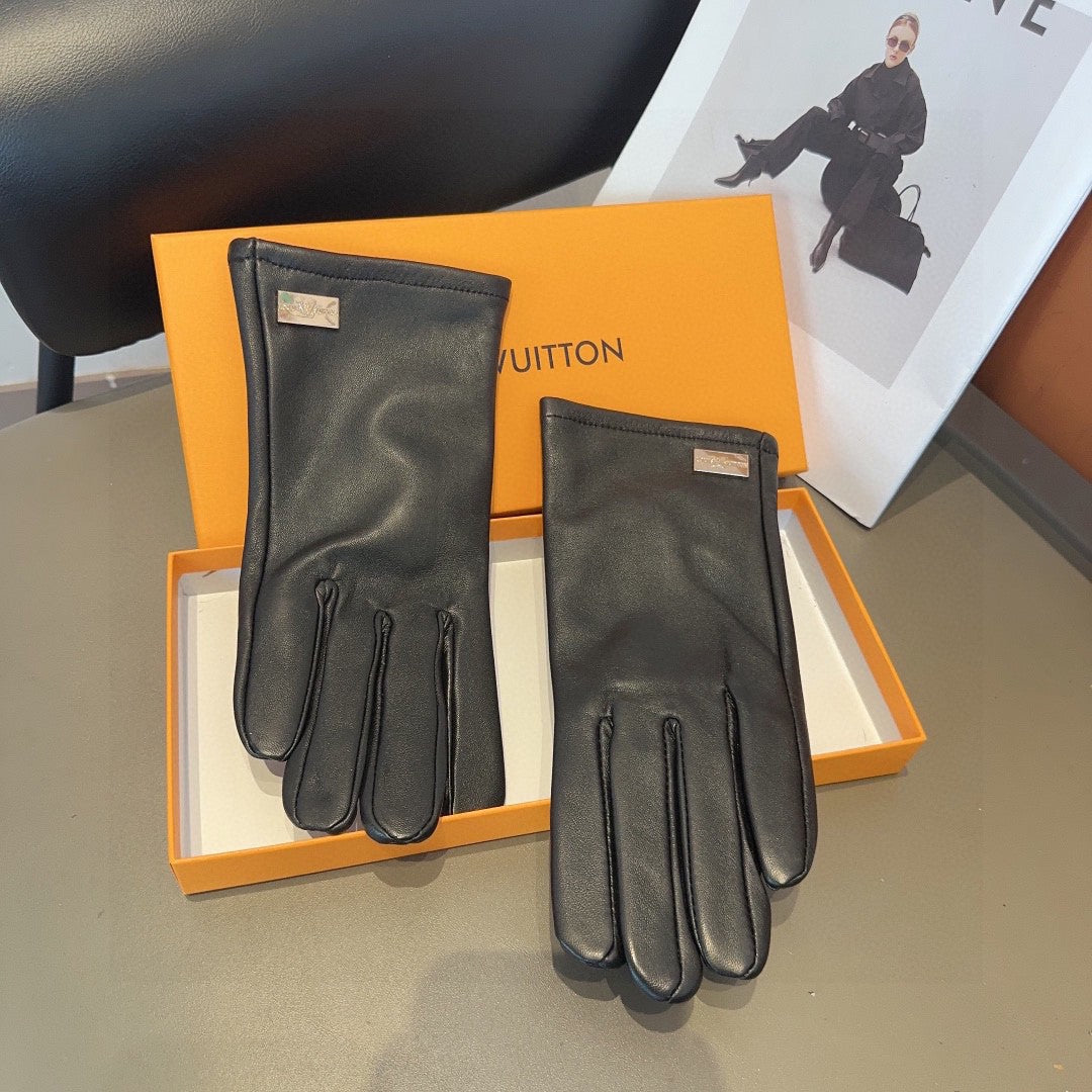 LOUIS VUITTON LV GLOVES IN BLACK LAMBSKIN 463894