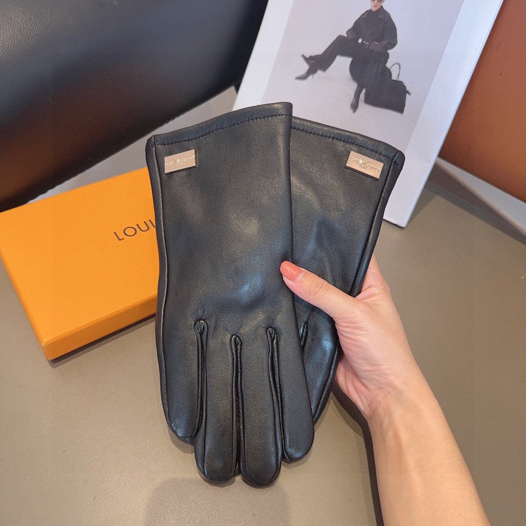 LOUIS VUITTON LV GLOVES IN BLACK LAMBSKIN 463894