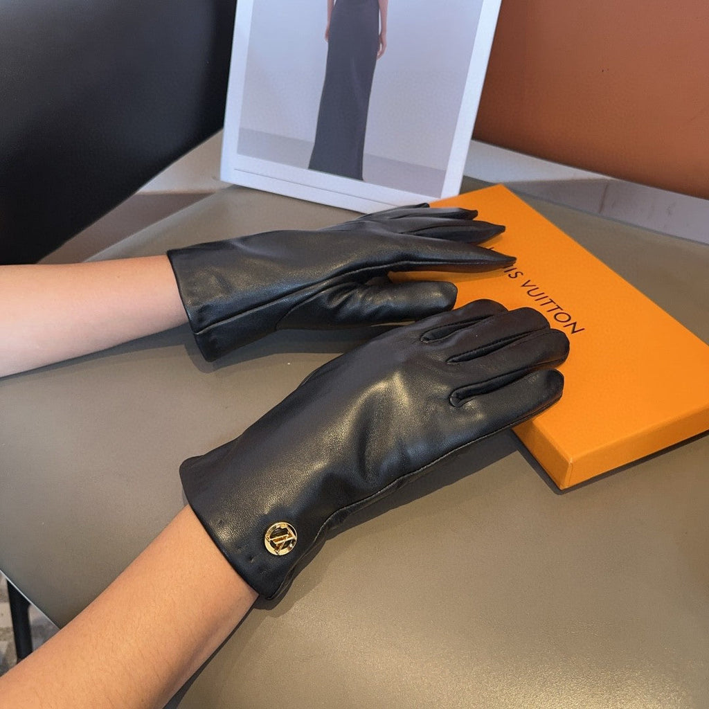 LOUIS VUITTON LV GLOVES IN BLACK LAMBSKIN 463910
