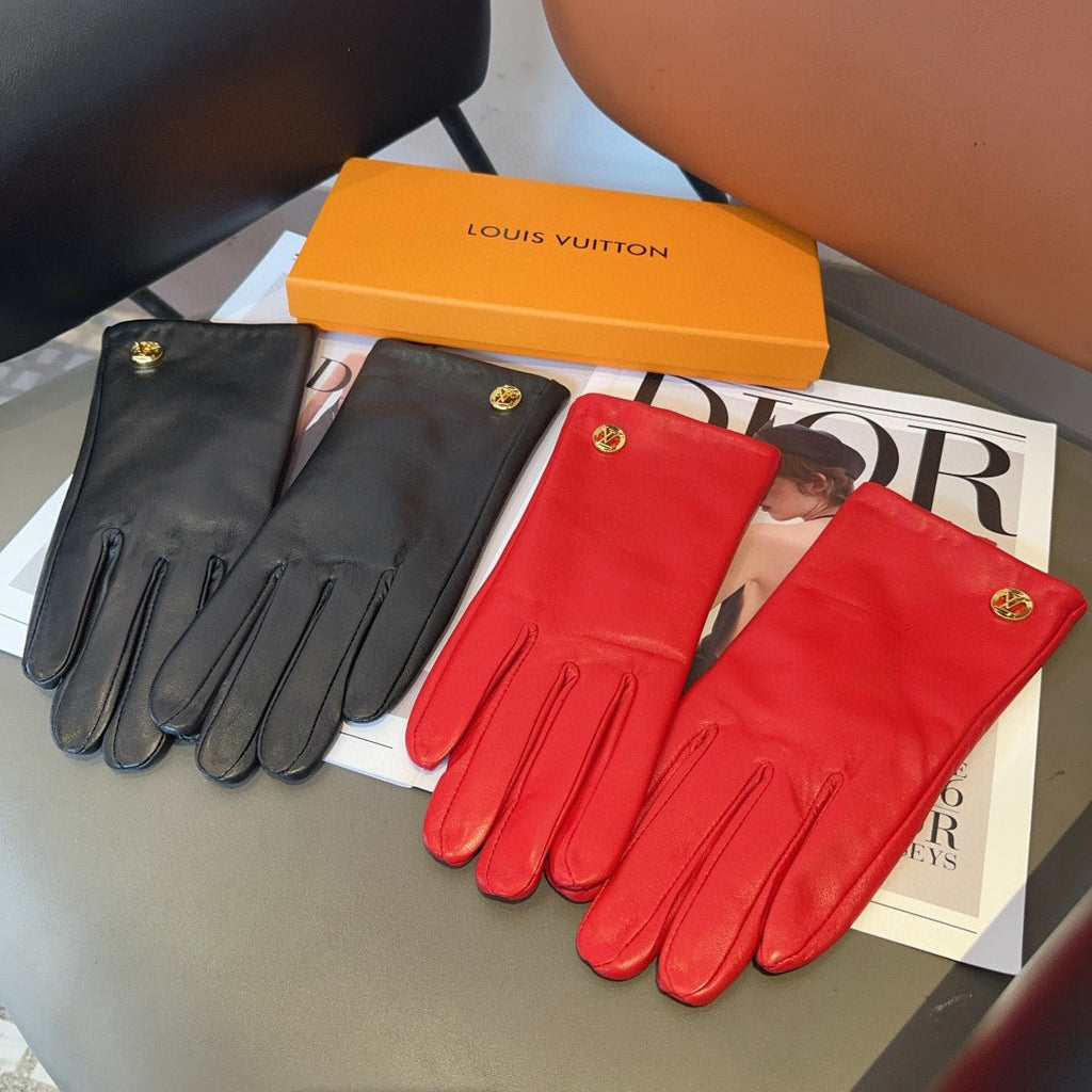 LOUIS VUITTON LV GLOVES IN BLACK LAMBSKIN 463910