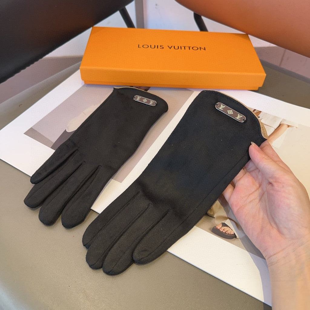 LOUIS VUITTON LV GLOVES IN BLACK WOOL 467979