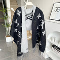LOUIS VUITTON MONOGRAM FLOWERS SCARF 170 CM IN BLACK CASHMERE 390975