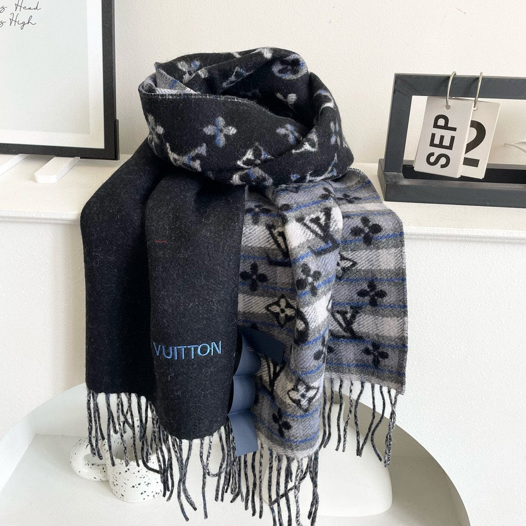 LOUIS VUITTON MONOGRAM GRADIENT TARTAN CITY SCARF 180 CM IN COLORFUL CASHMERE 391001