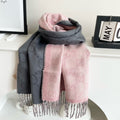 GUCCI SCARF 195 CM IN SHARK GRAY AND LIGHT PINK CASHMERE 401404