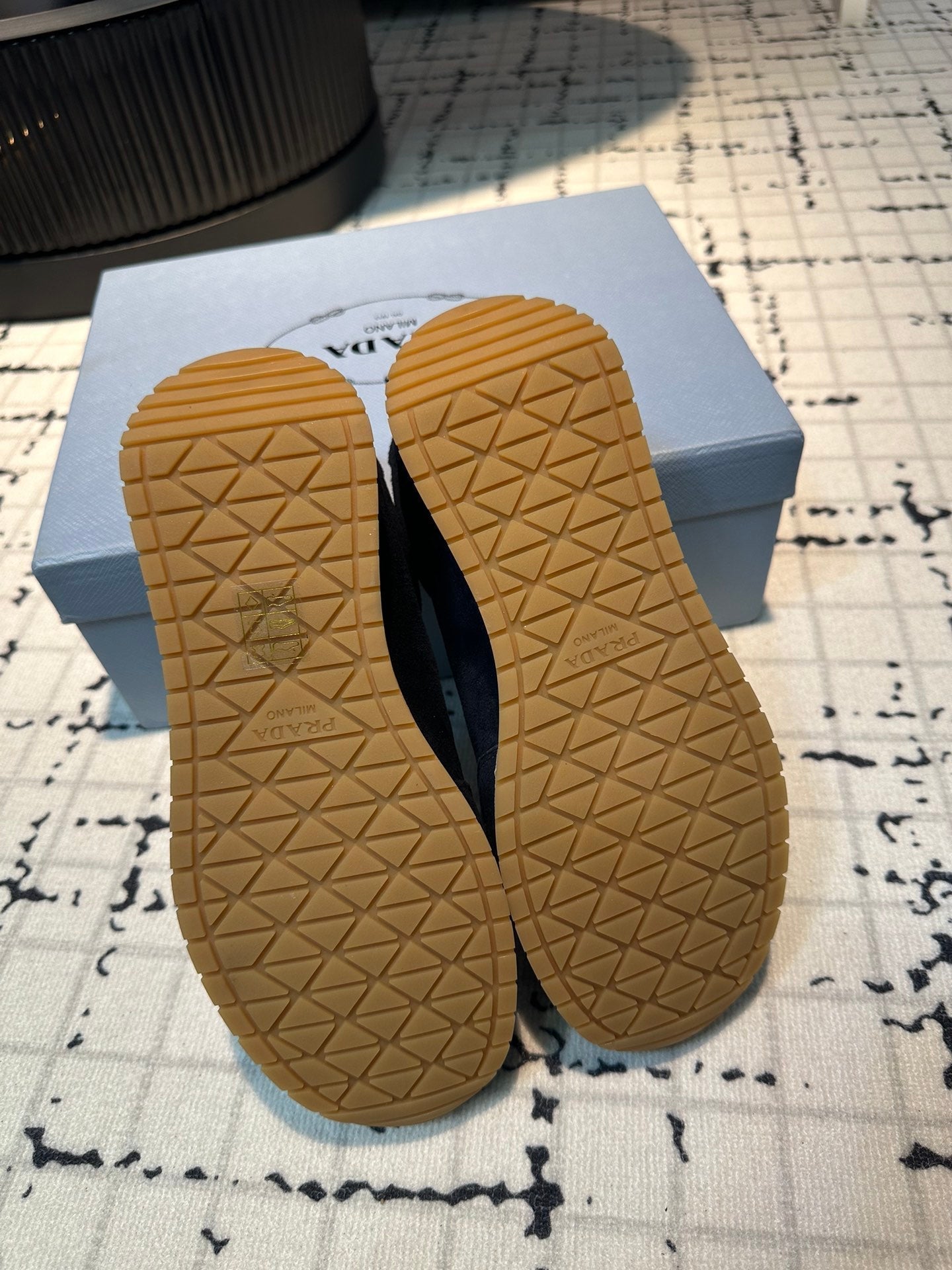 PRADA TRIANGLE LOGO SNEAKERS RK BLUE SUEDE