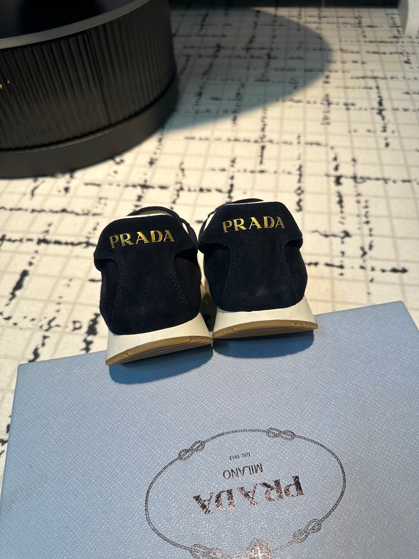 PRADA TRIANGLE LOGO SNEAKERS RK BLUE SUEDE