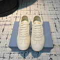 PRADA TRIANGLE LOGO SNEAKERS WHITE CALFSKIN