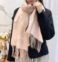 LOUIS VUITTON SCARF 170 CM IN LIGHT PINK MONOGRAM CASHMERE 396380