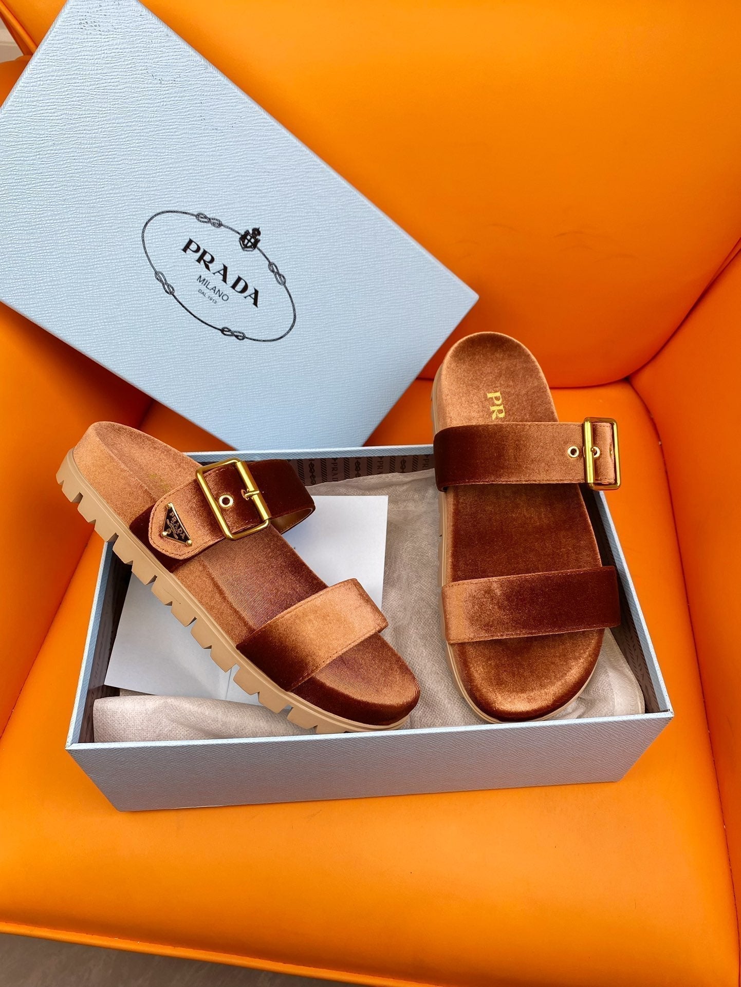 PRADA Pra Slides 10 Velvet Orange