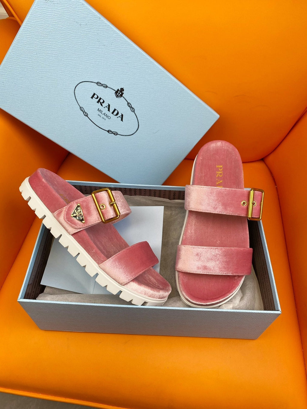 PRADA Pra Slides 10 Velvet Pink