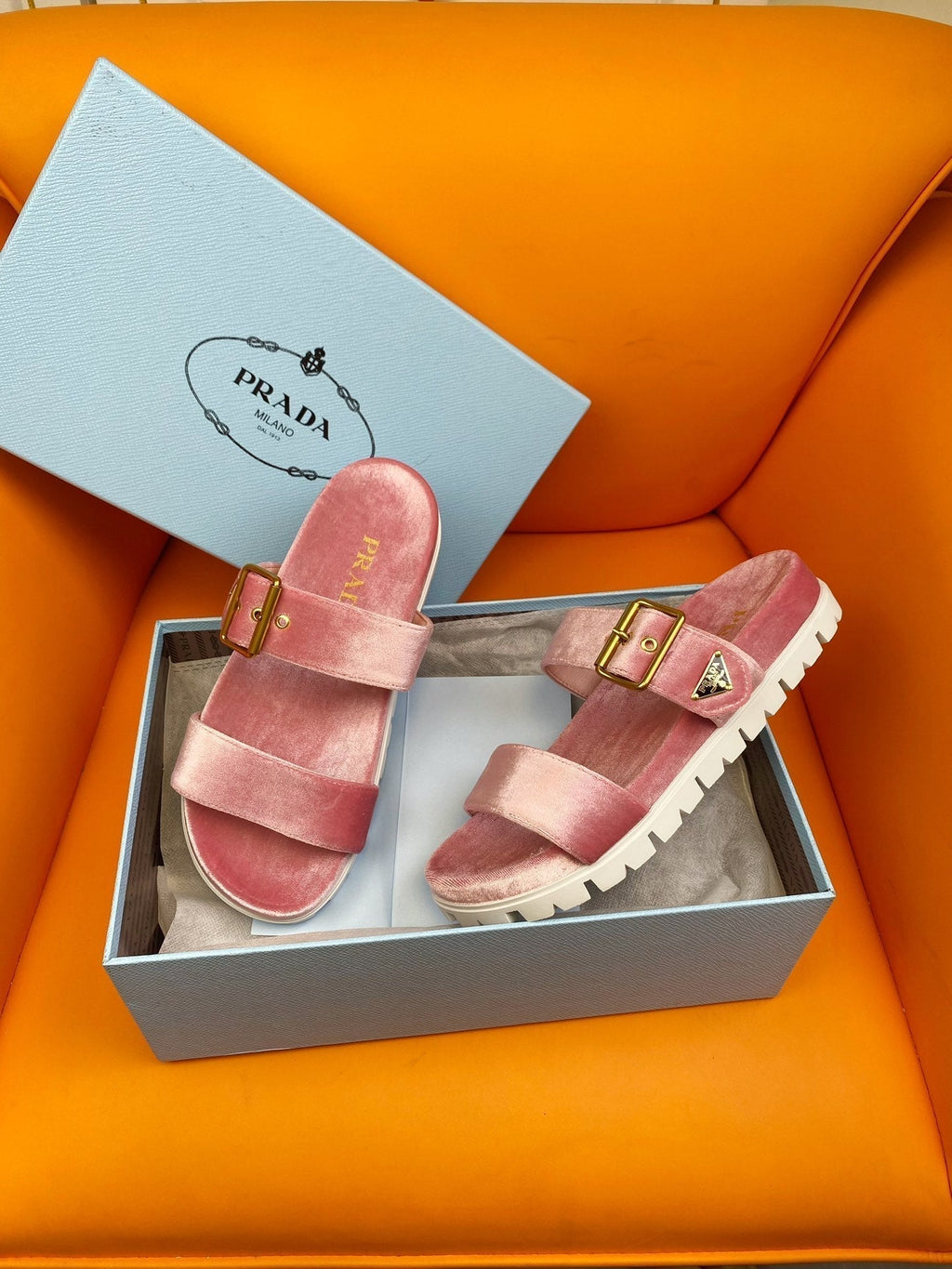 PRADA Pra Slides 10 Velvet Pink