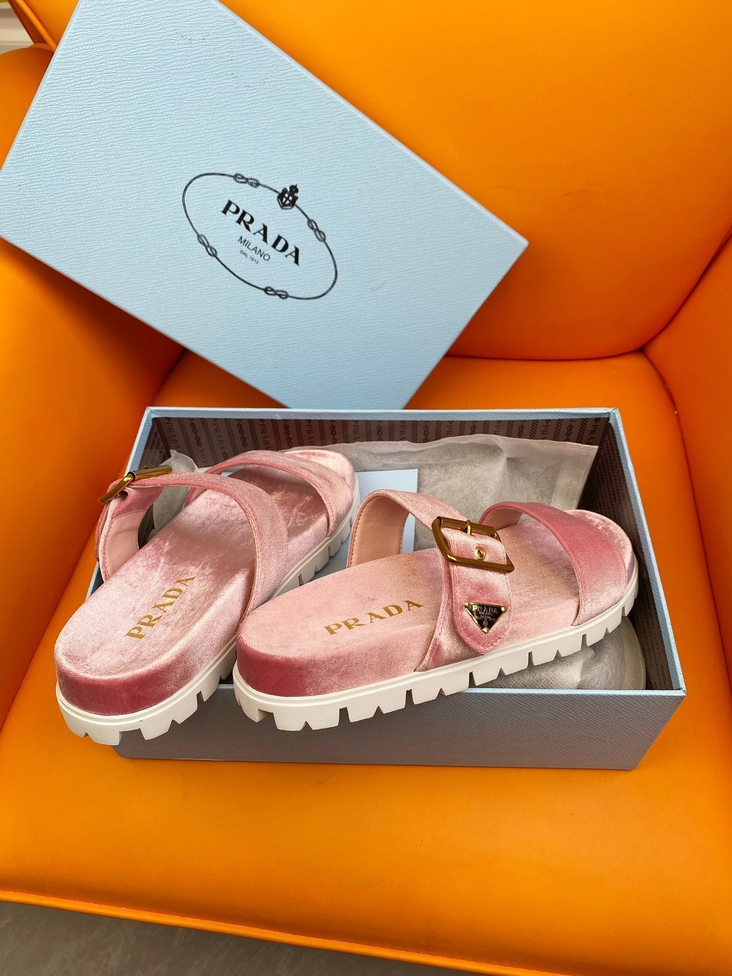 PRADA Pra Slides 10 Velvet Pink