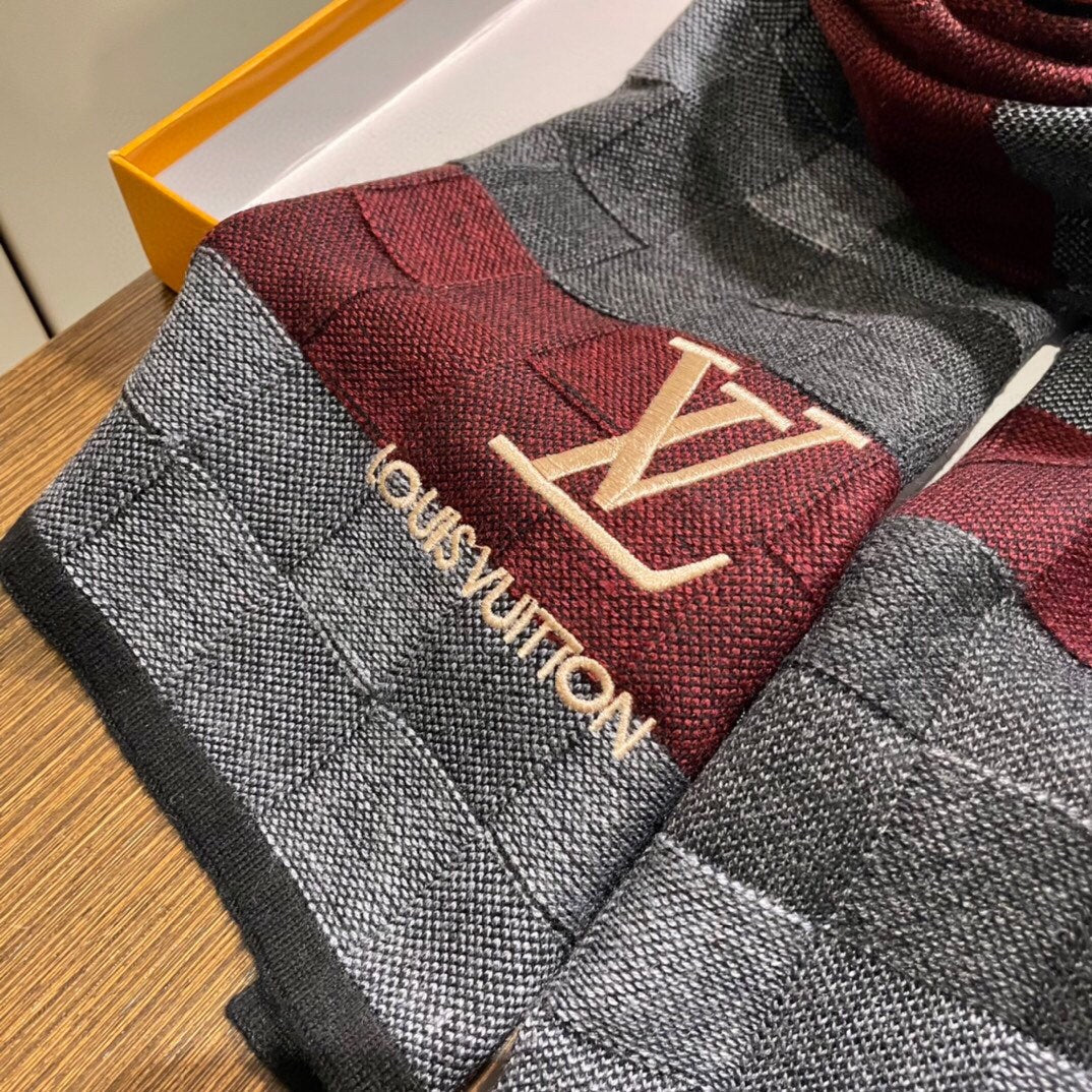 LOUIS VUITTON DAMIER HERITAGE SCARF 180 CM IN COLORFUL CASHMERE 391148