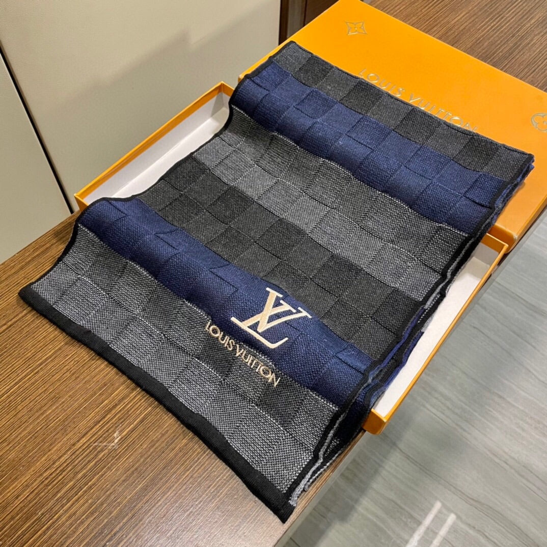 LOUIS VUITTON DAMIER HERITAGE SCARF 180 CM IN COLORFUL CASHMERE 391149