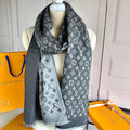 LOUIS VUITTON SCARF 200 CM IN BLACK CASHMERE 393009