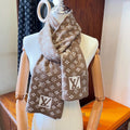 LOUIS VUITTON AMAZINGRAM SCARF 200 CM IN CAMEL BEIGE WOOL AND SILK 396530
