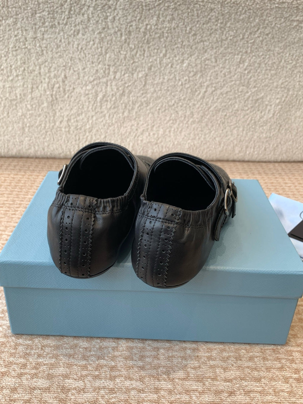 PRADA MONK STRAP IN BLACK CALFSKIN