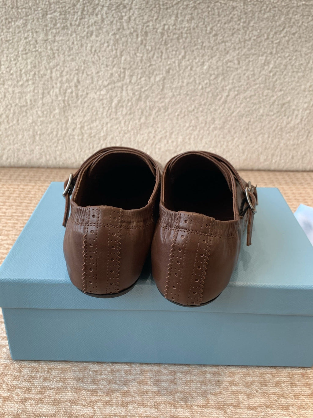 PRADA MONK STRAP IN RK BROWN CALFSKIN