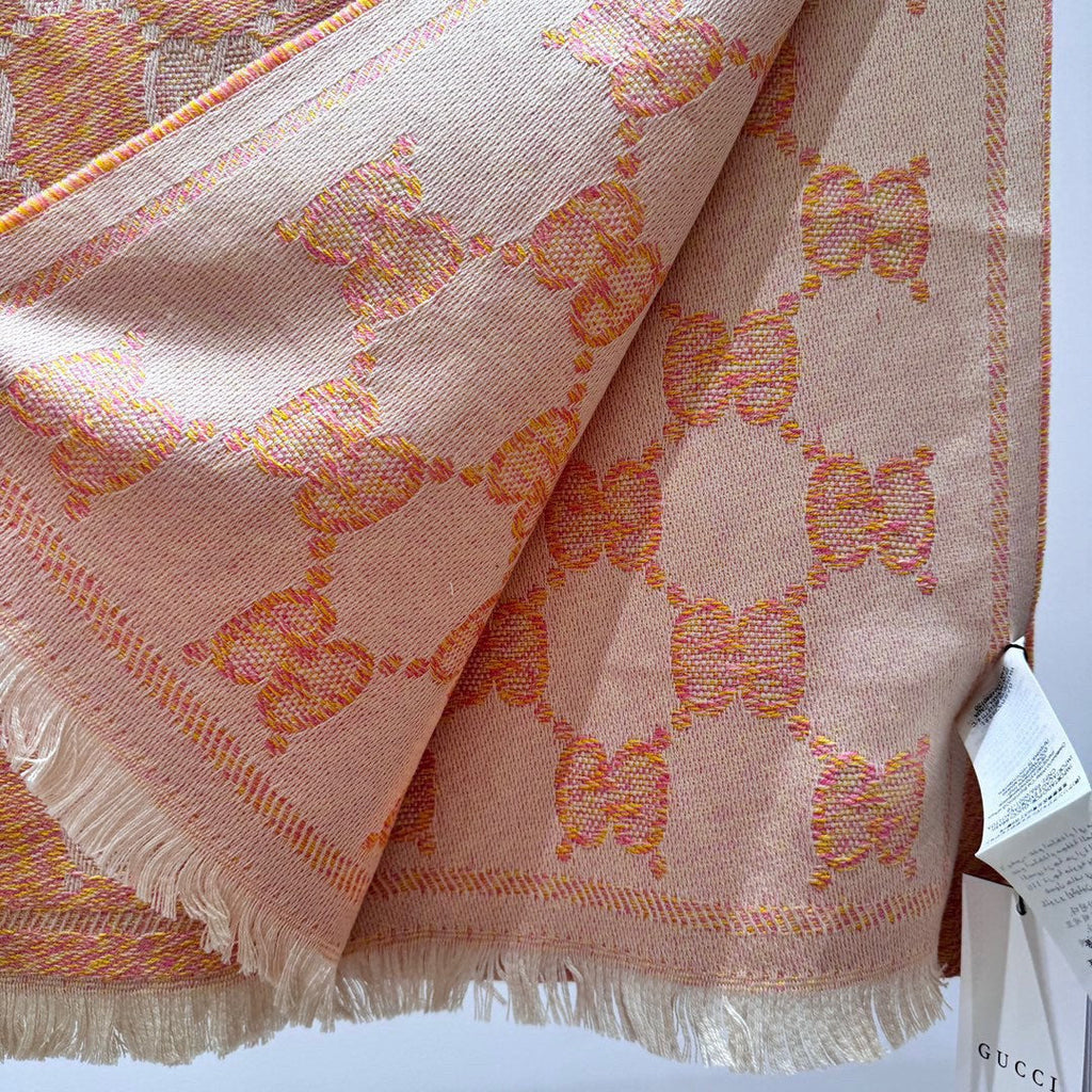 GUCCI SCARF 195 CM IN MELON ORANGE WOOL 399810